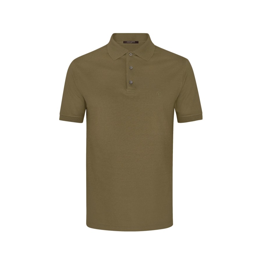 Men Louis Vuitton T-Shirts And Polos | Classic Short Sleeve Pique Polo Khaki