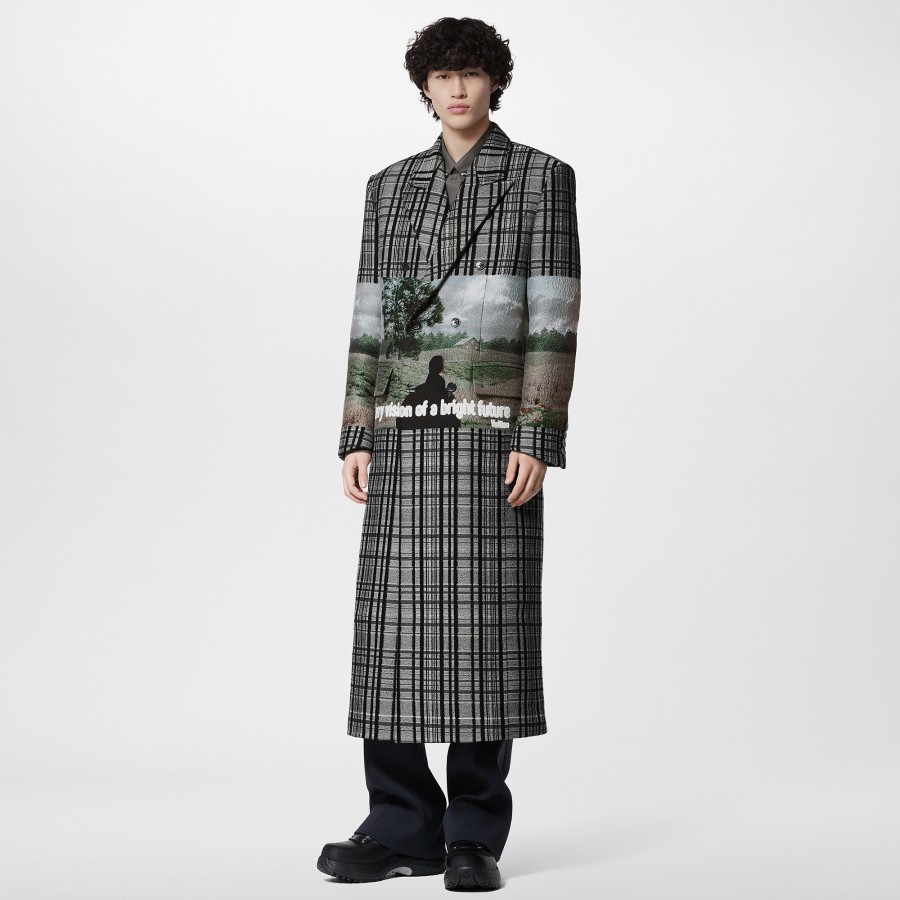 Men Louis Vuitton Coats And Outerwear | Cotton Blend Double-Breasted Coat