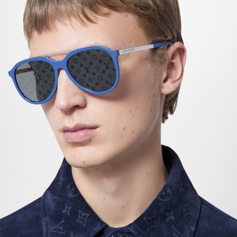 Men Louis Vuitton Sunglasses | Mix It Up Round Sunglasses Blue