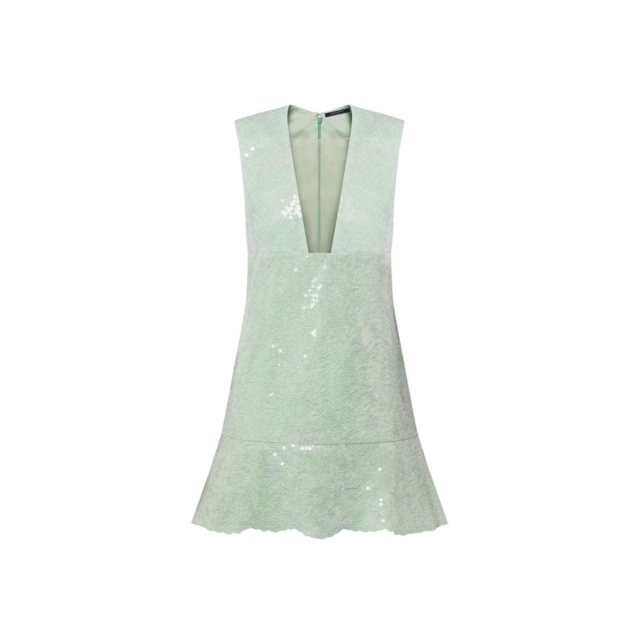 Women Louis Vuitton Dresses | Sequin Lace Mini Dress Almond