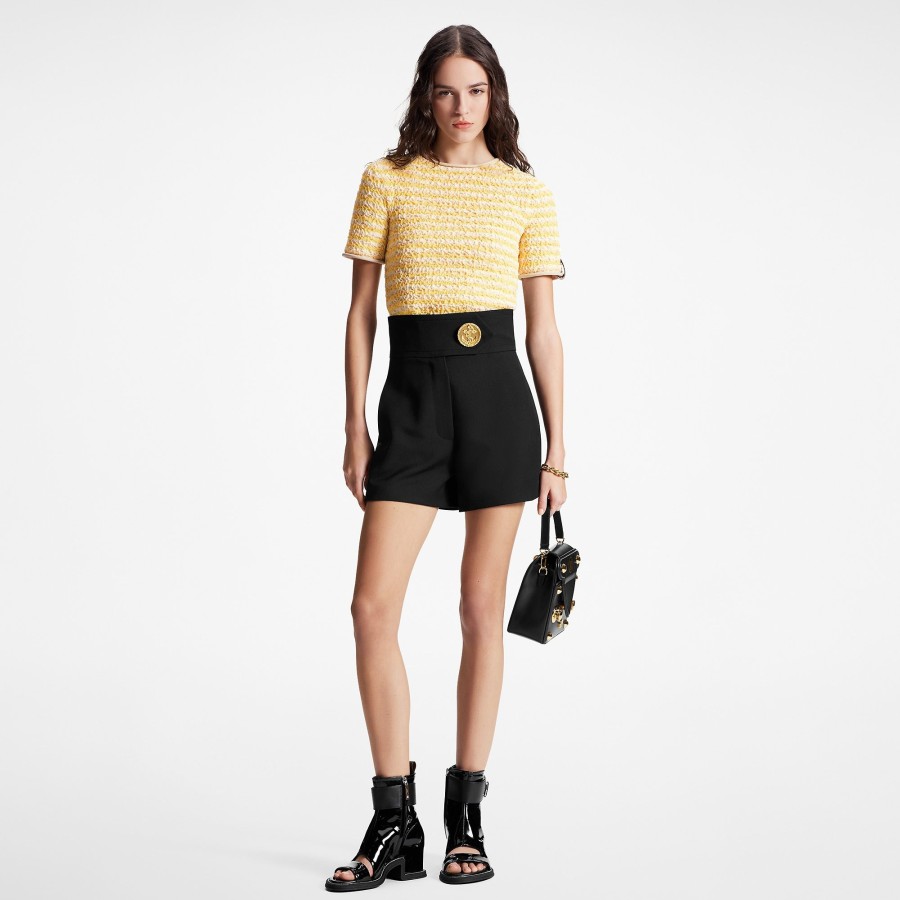 Women Louis Vuitton Knitwear | Crinkle Knit Striped Top