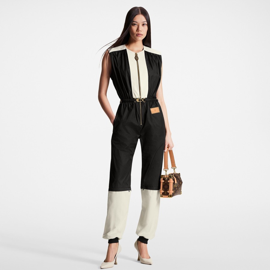 Women Louis Vuitton Pants | Color-Blocked Zip-Off Jumpsuit