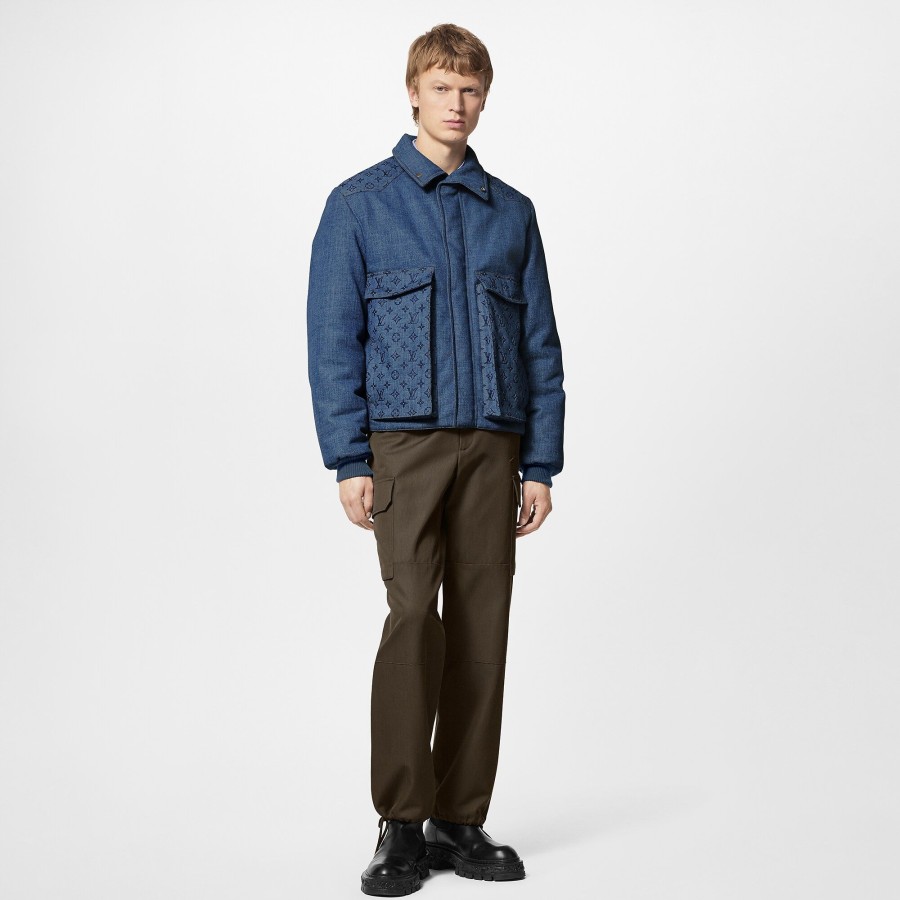 Men Louis Vuitton Coats And Outerwear | Monogram Padded Denim Jacket