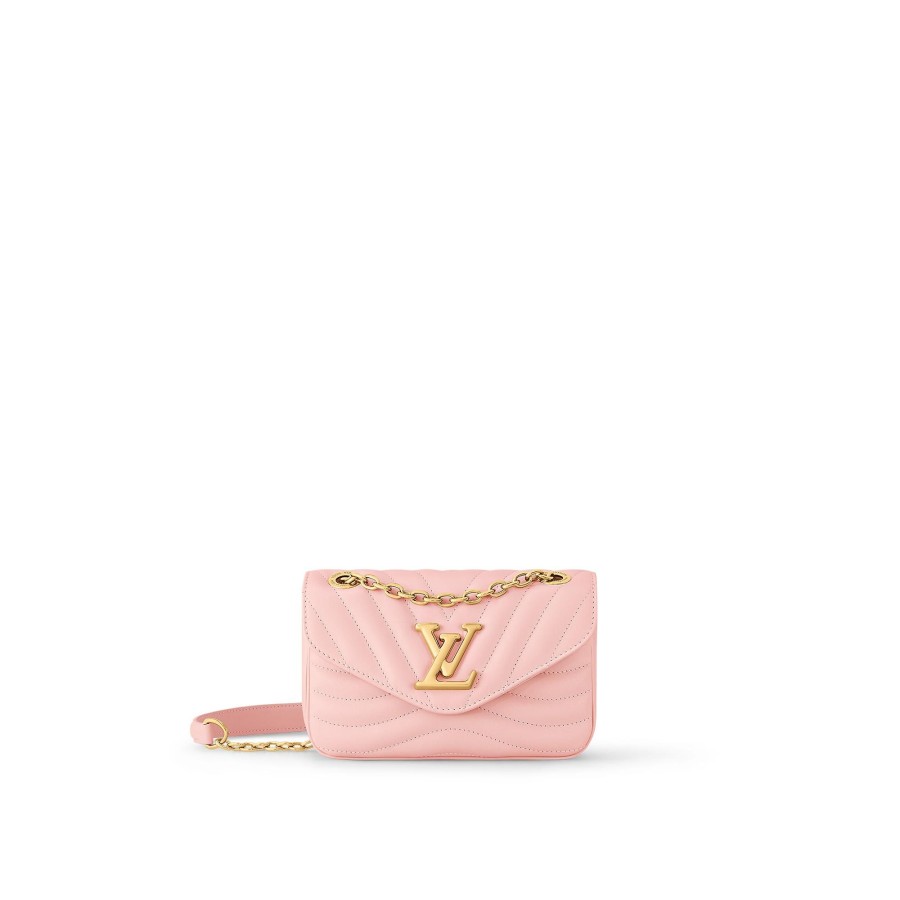 Women Louis Vuitton Leather Bags | New Wave Chain Bag Pm Rose Ballerine