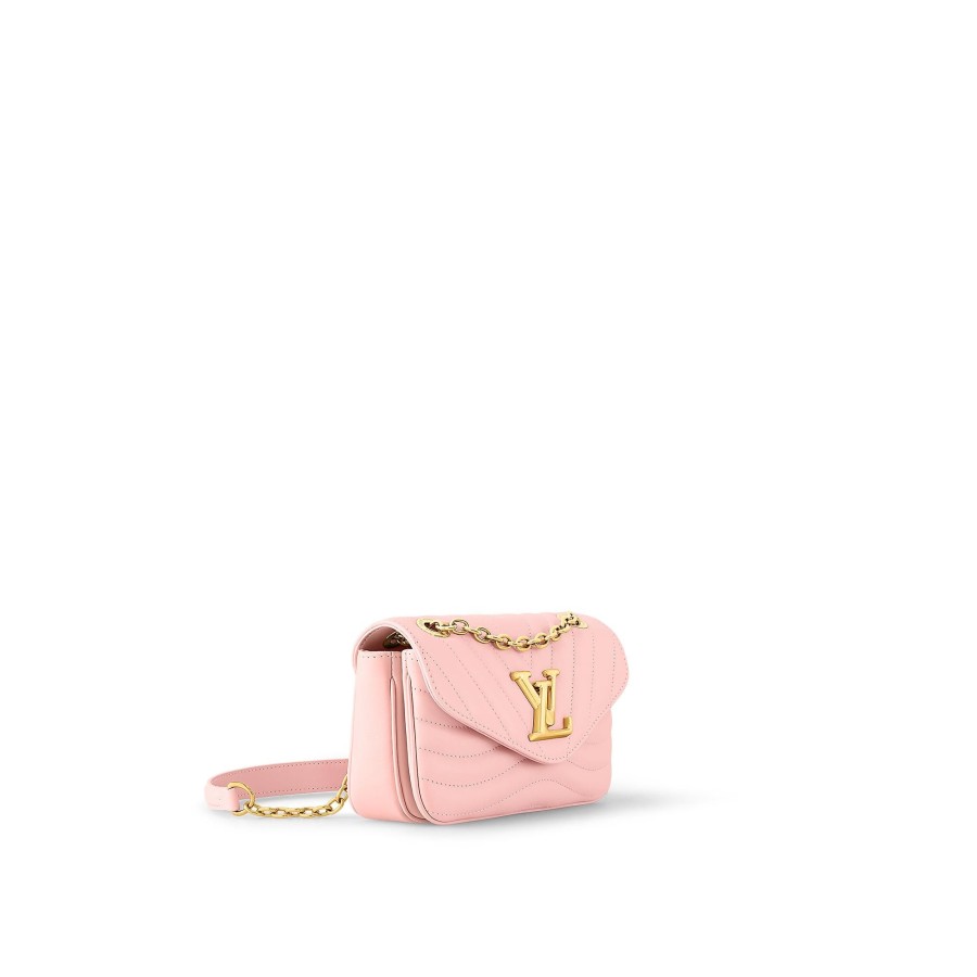 Women Louis Vuitton Leather Bags | New Wave Chain Bag Pm Rose Ballerine