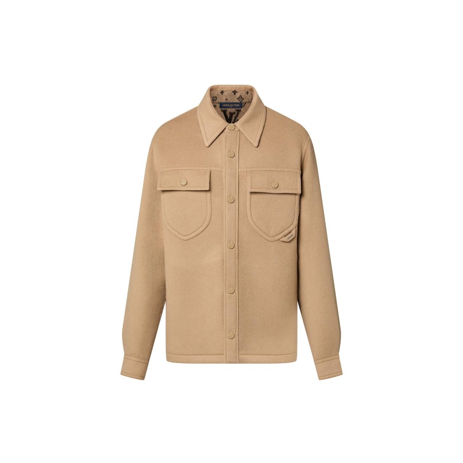 Men Louis Vuitton Coats And Outerwear | Double-Face Wool Blend Overshirt