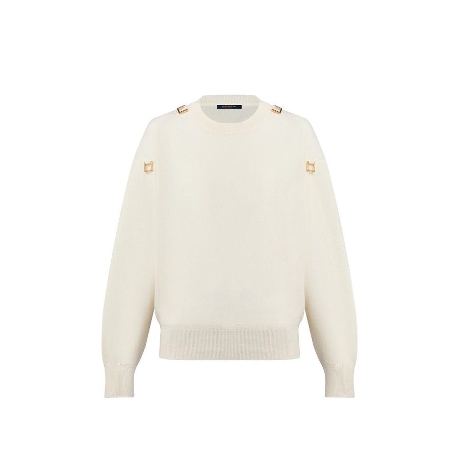 Women Louis Vuitton Knitwear | D-Ring Detail Cashmere Pullover Milk White