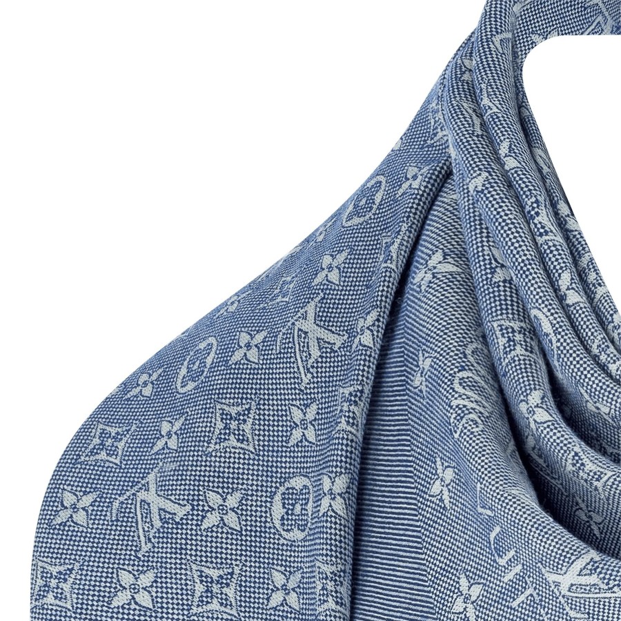 Women Louis Vuitton Shawls And Stoles | Summer Stardust Jacquard Shawl Bleu Marine