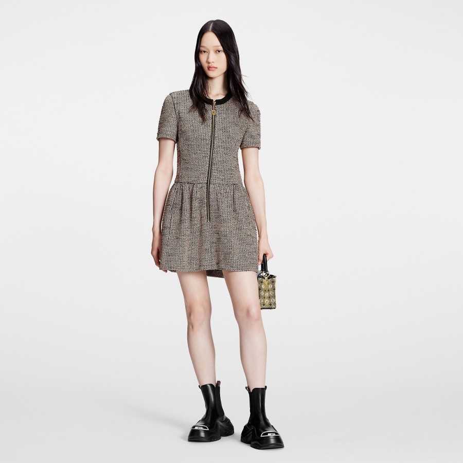 Women Louis Vuitton Dresses | Zip-Up Lurex Tweed Dress