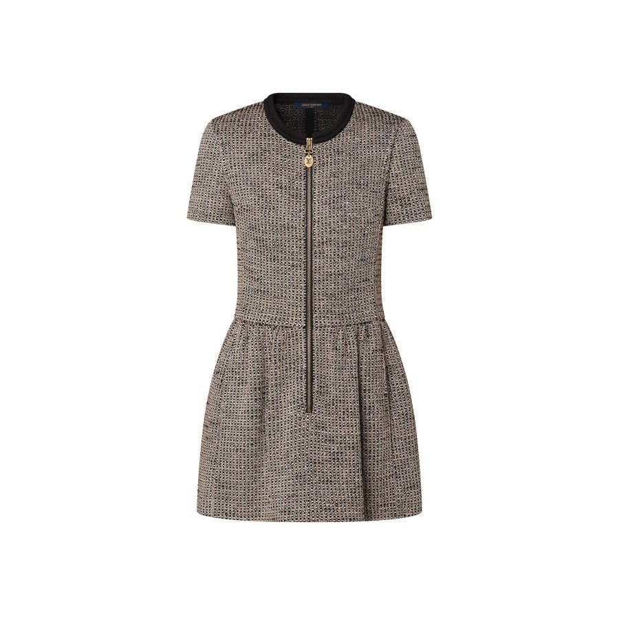 Women Louis Vuitton Dresses | Zip-Up Lurex Tweed Dress