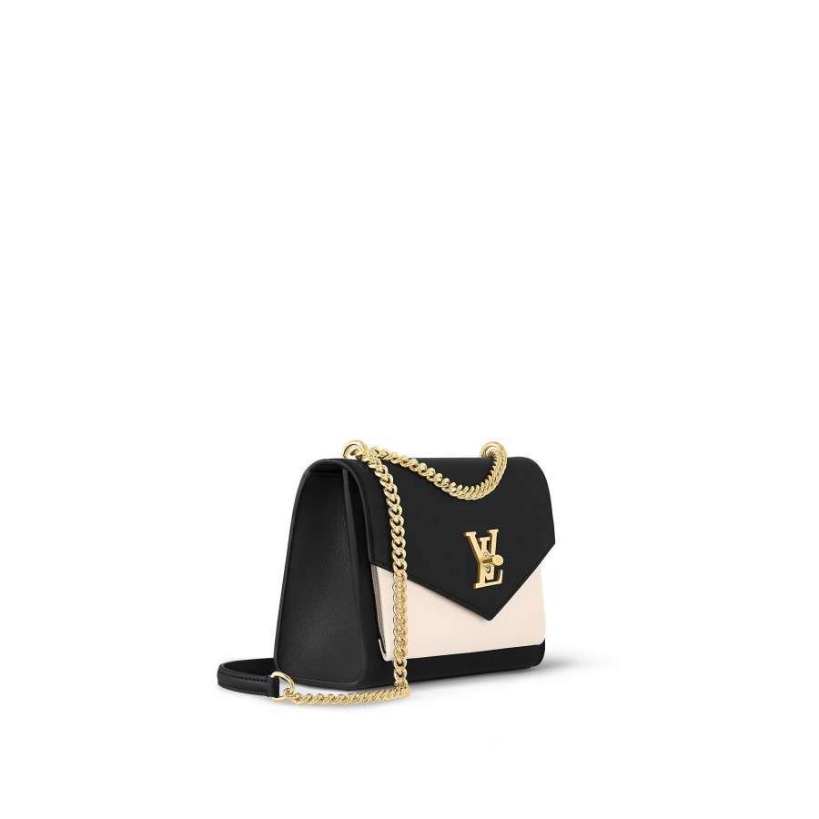 Women Louis Vuitton Leather Bags | Mylockme Chain Bag Cream/Black