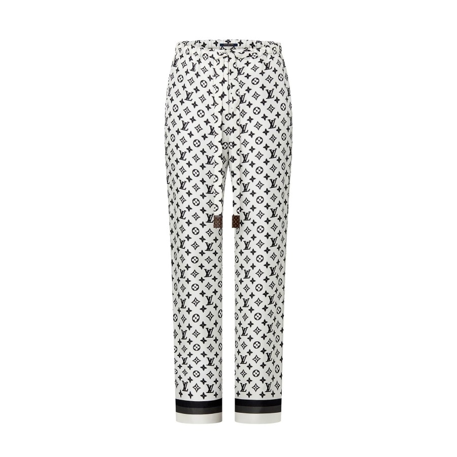 Women Louis Vuitton Pants | 3D Monogram Stripe Accent Pajama Pants