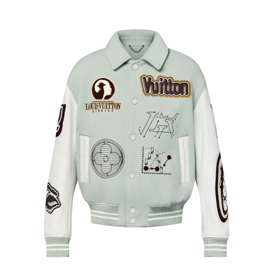 Men Louis Vuitton Coats And Outerwear | Varsity Leather Blouson