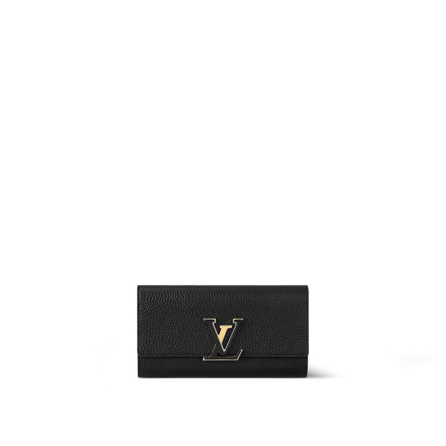 Women Louis Vuitton Long Wallets | Capucines Wallet Black