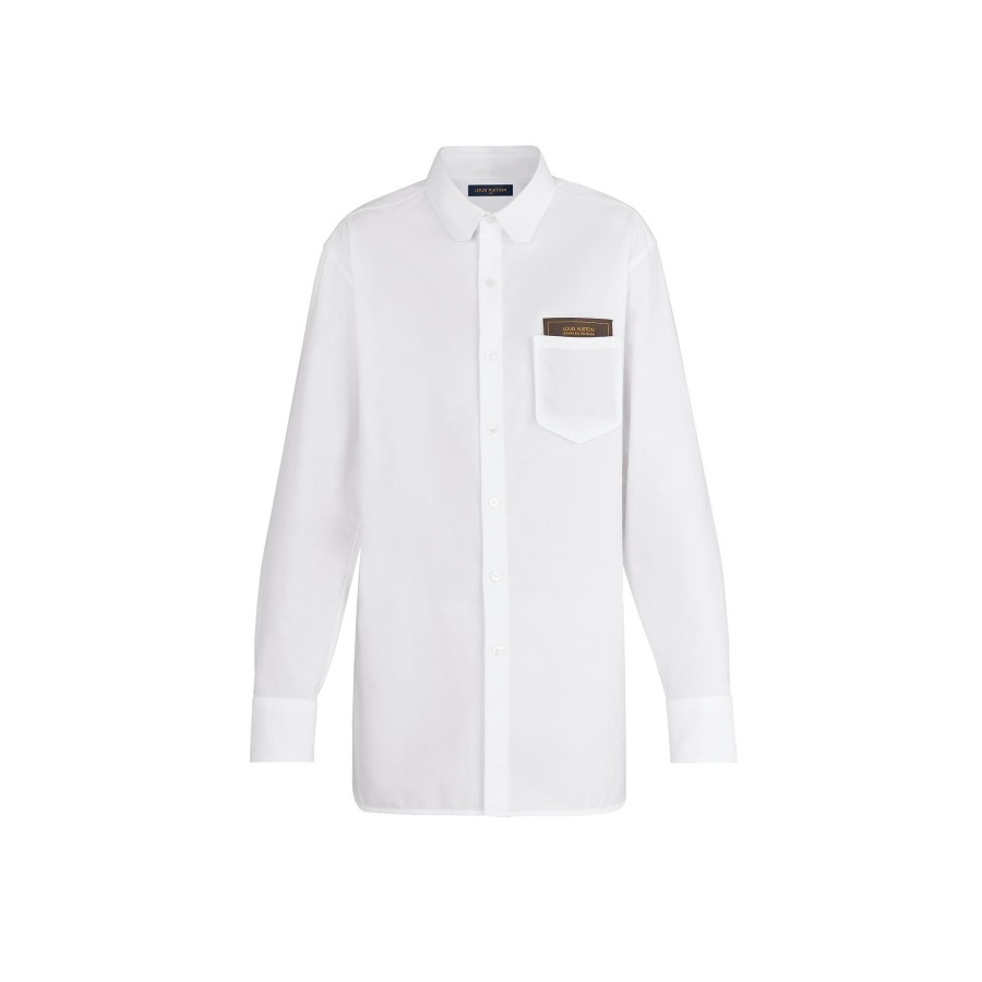 Men Louis Vuitton Shirts | 3D Pocket Oxford Dna Shirt White