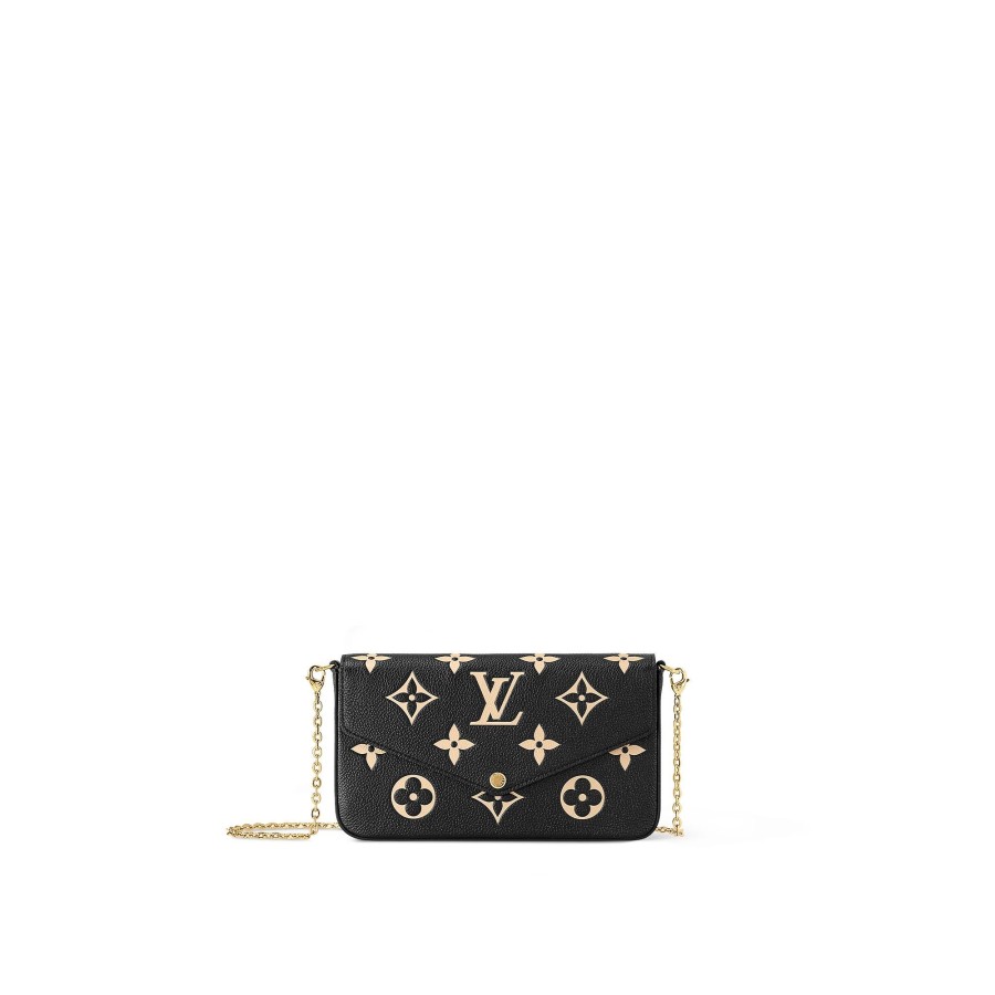 Women Louis Vuitton Chain Wallets | Felicie Pochette Black/Beige