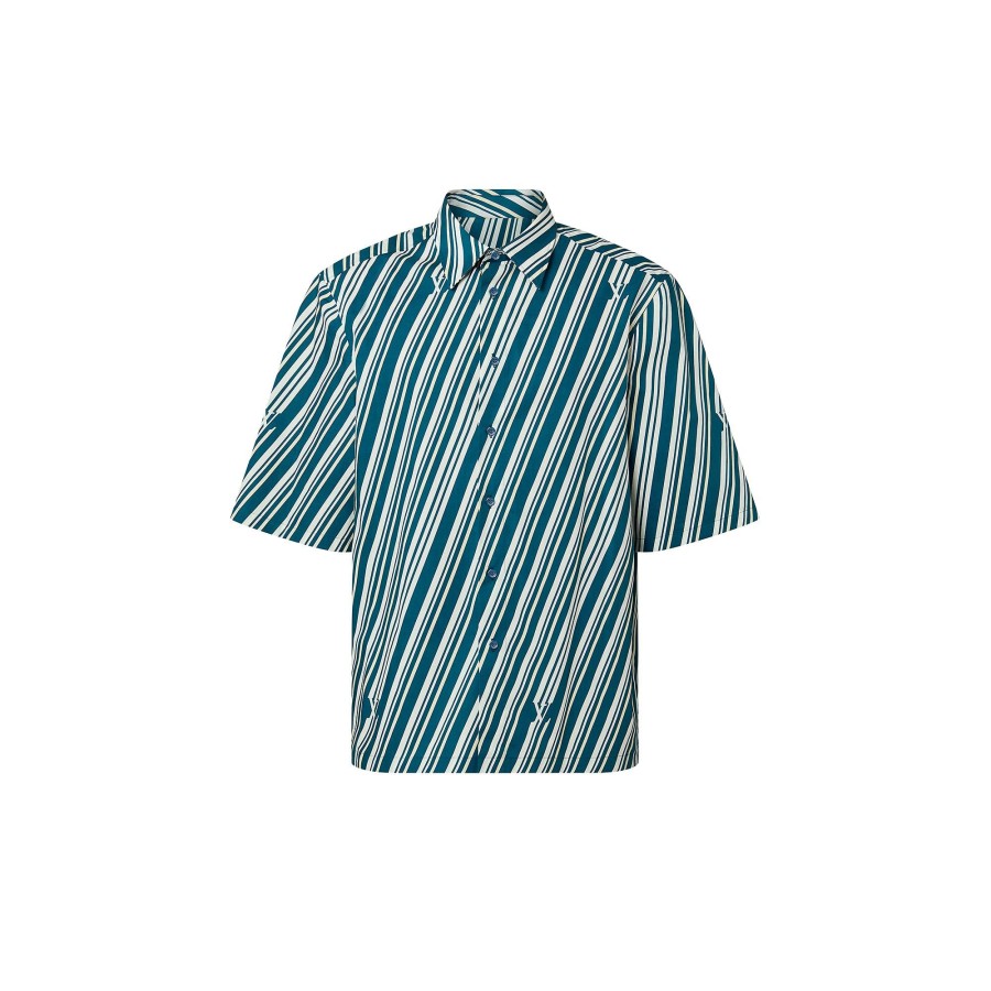 Men Louis Vuitton Shirts | Short-Sleeved Printed Cotton Shirt