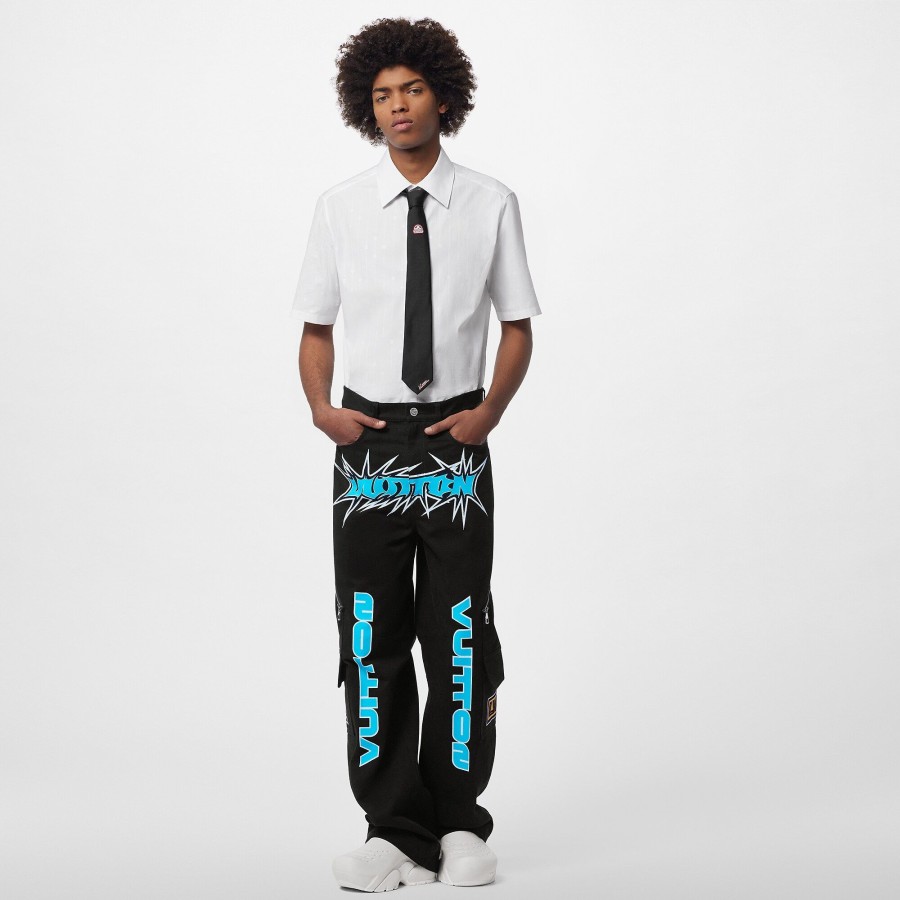 Men Louis Vuitton Pants | Printed Denim Pants