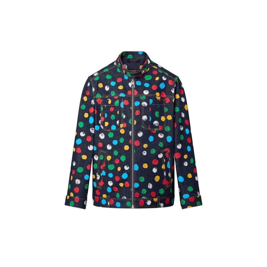 Women Louis Vuitton Denim | Lv X Yk Painted Dots Denim Jacket