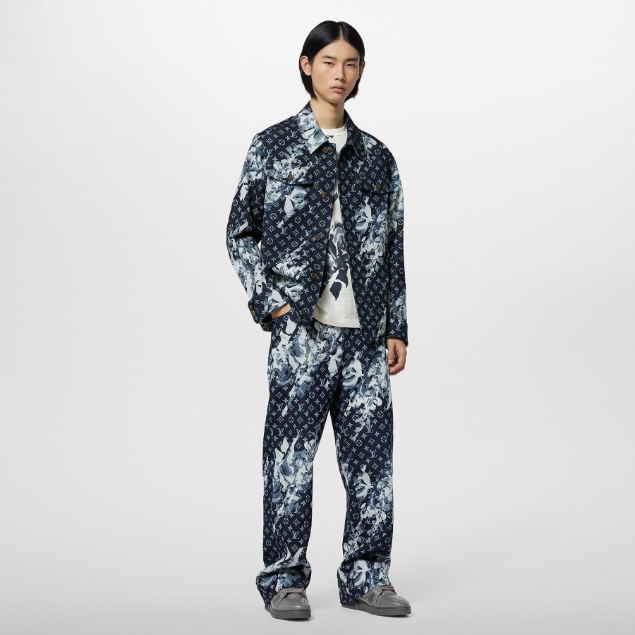 Men Louis Vuitton Pants | Monogram Printed Denim Pants