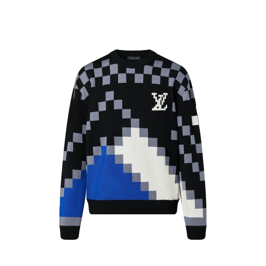 Men Louis Vuitton Knitwear And Sweatshirts | Lv Fair Isle Macro Crewneck