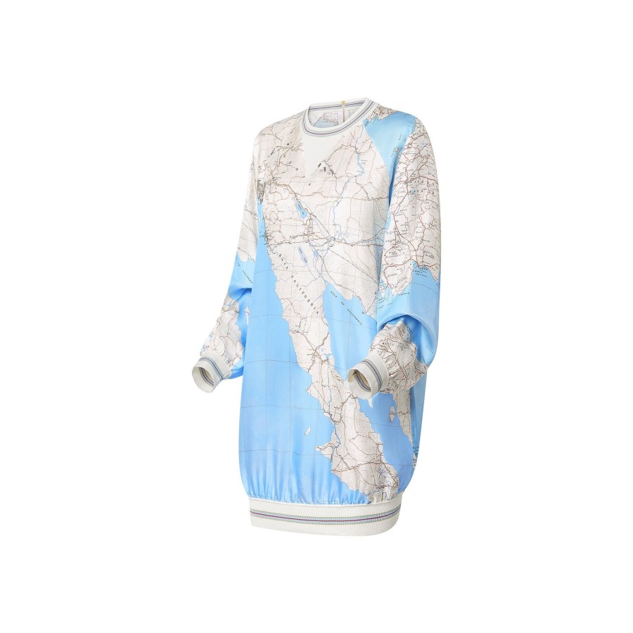 Women Louis Vuitton Dresses | Map Print Sporty Sweater Dress