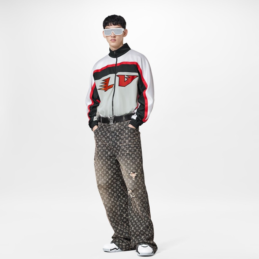 Men Louis Vuitton Coats And Outerwear | Embellished Lv Graphic Hockey Tracktop