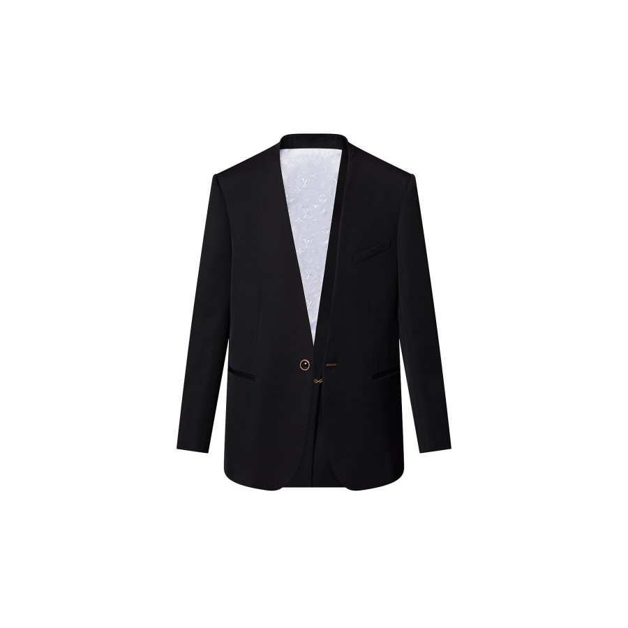 Women Louis Vuitton Coats And Jackets | Collarless Wool Twill Blazer