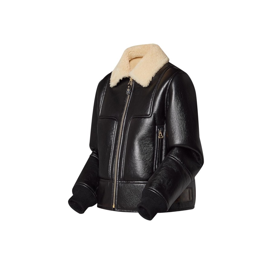 Women Louis Vuitton Coats And Jackets | Boxy Shearling Aviator Jacket