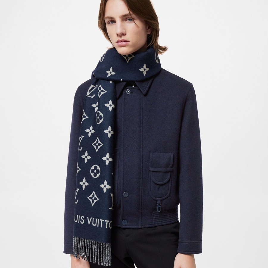 Men Louis Vuitton Scarves | All About Mng Scarf Navy Blue