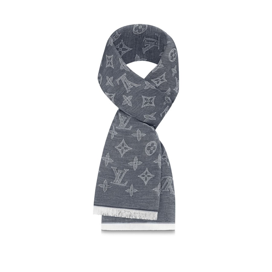 Men Louis Vuitton Scarves | Monogram Shadow Stole Blue