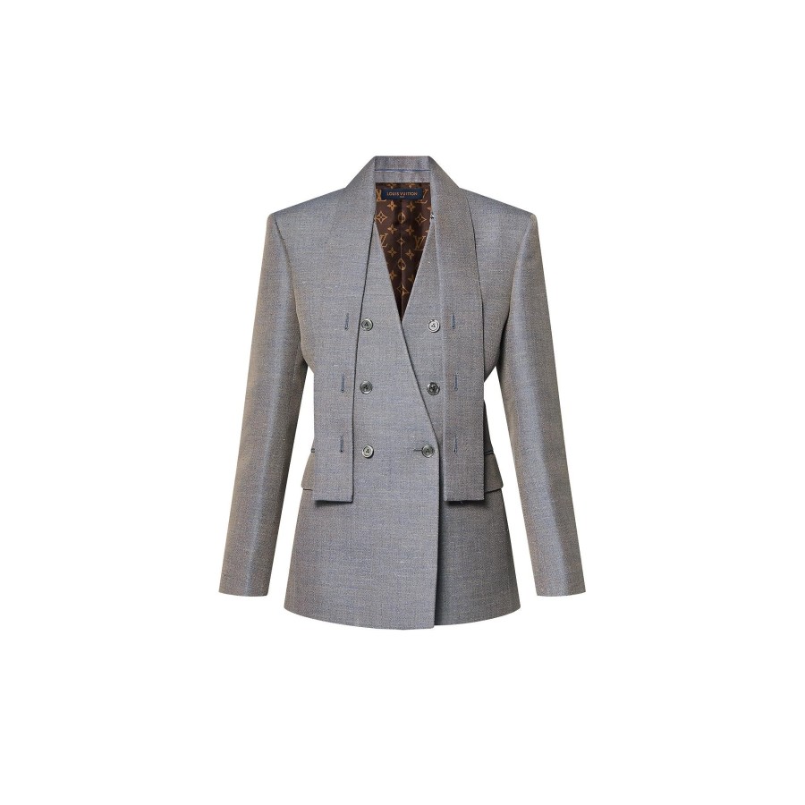 Women Louis Vuitton Coats And Jackets | Lavaliere Collar Wool Gabardine Blazer