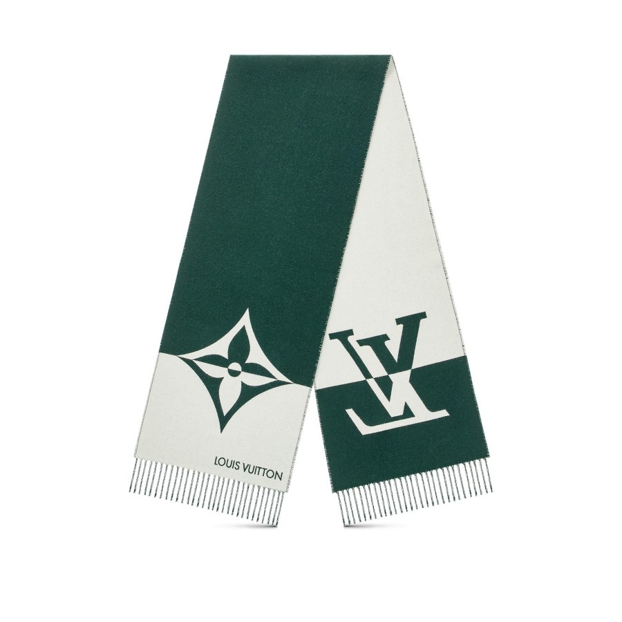 Men Louis Vuitton Scarves | Graphic Dual Scarf Dark Green