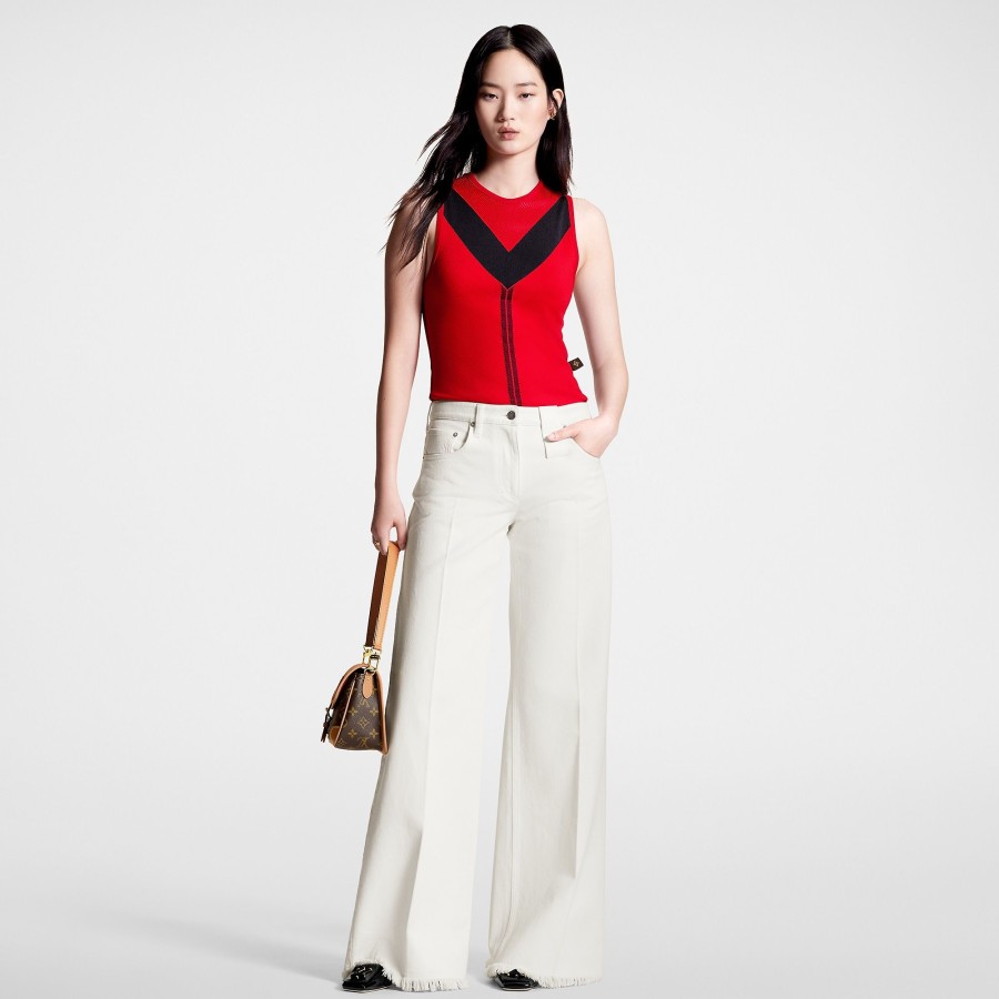 Women Louis Vuitton Tops | Sporty Mesh Accent Top