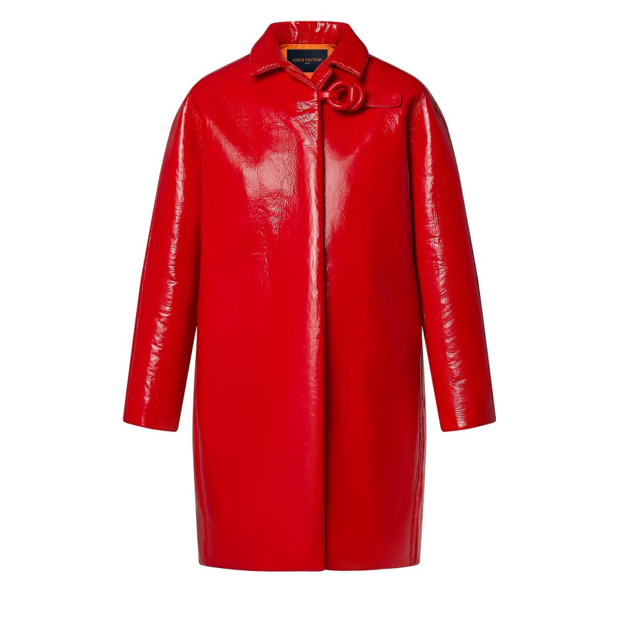 Women Louis Vuitton Coats And Jackets | Double Ring Glossy Cocoon Coat