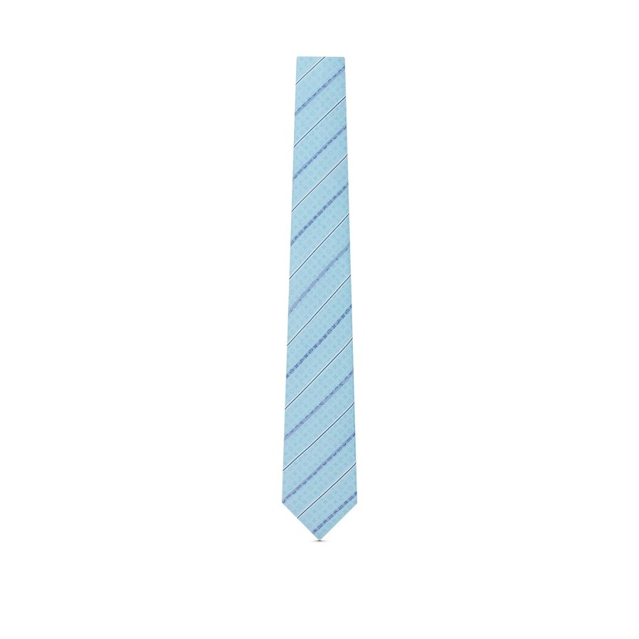 Men Louis Vuitton Ties And Pocket Squares | Lined Stripes Tie Light Blue