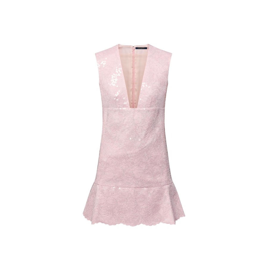 Women Louis Vuitton Dresses | Sequin Lace Mini Dress Pink