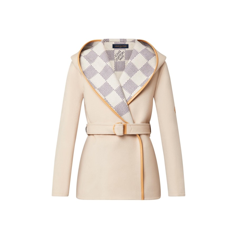 Women Louis Vuitton Coats And Jackets | Damier Azur Wrap Pea Coat