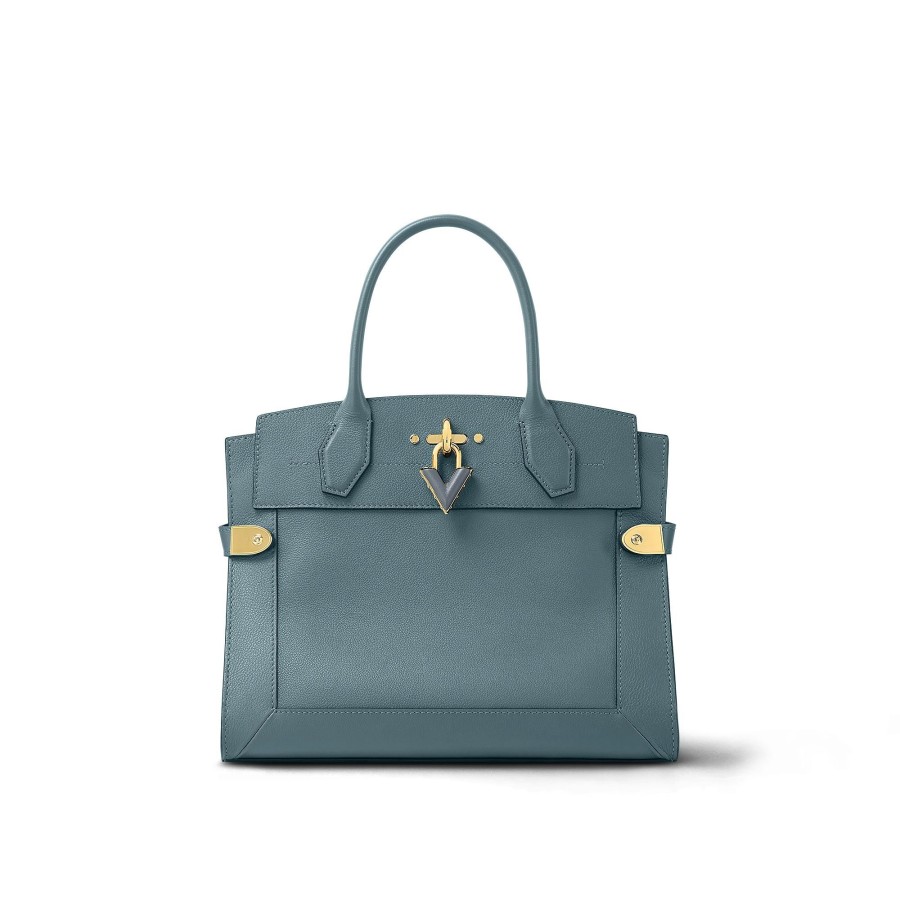 Women Louis Vuitton Totes | Steamer Mm Blue Denim