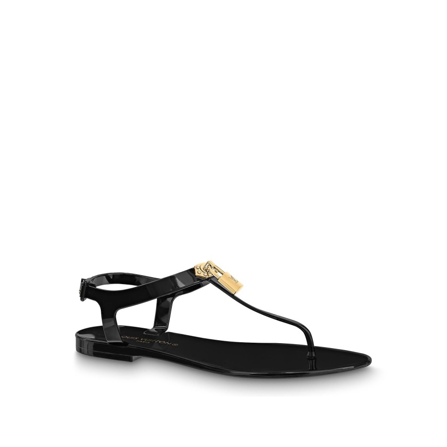 Women Louis Vuitton Sandals And Espadrilles | Bikini Flat Sandal Black