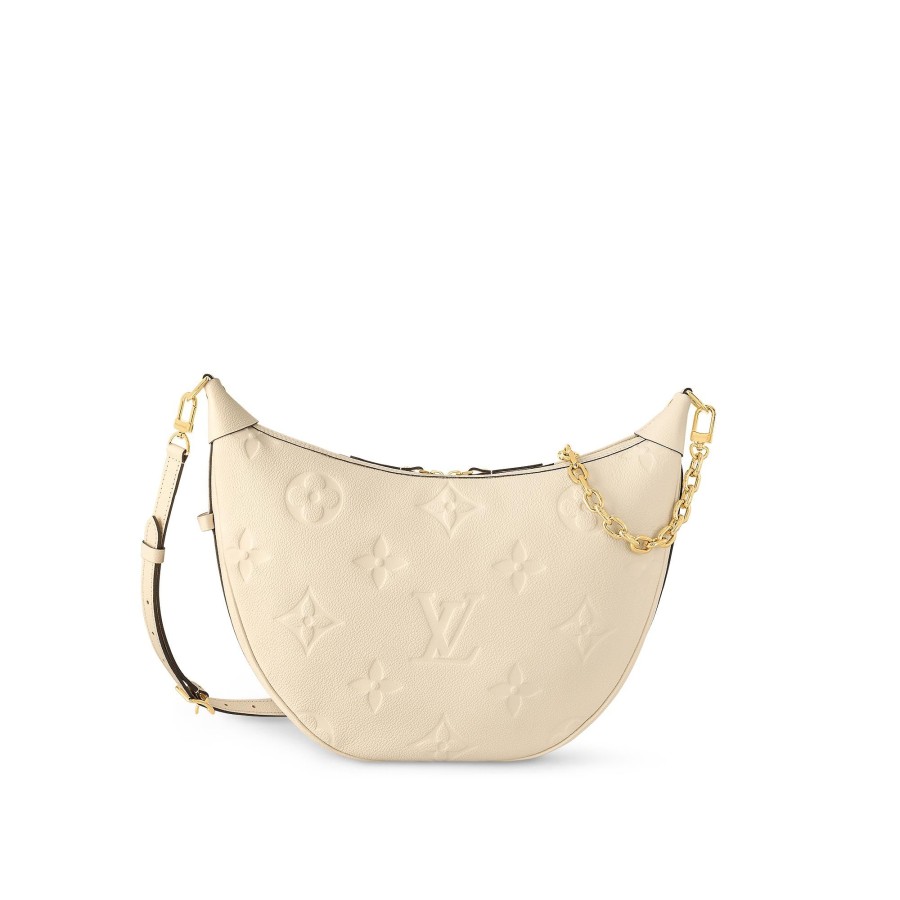 Women Louis Vuitton Leather Bags | Loop Hobo Cream