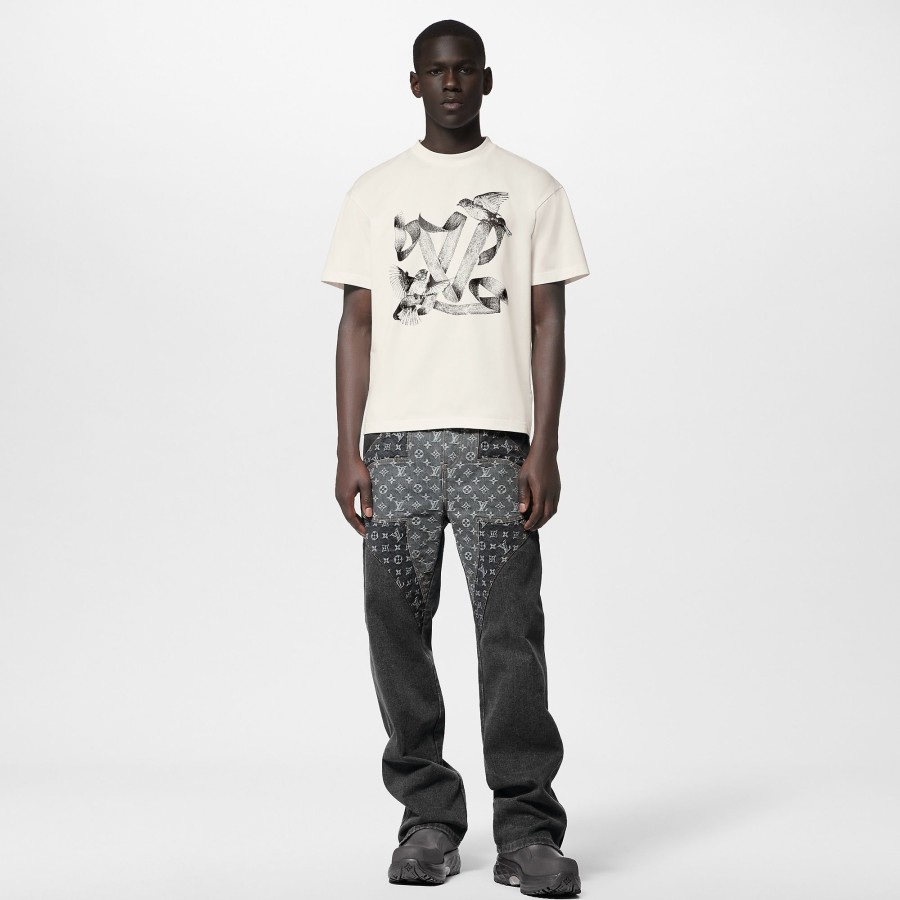 Men Louis Vuitton T-Shirts And Polos | Printed Cotton T-Shirt