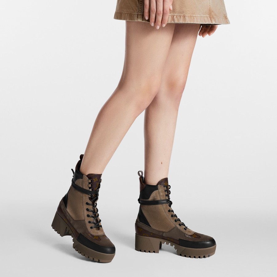 Women Louis Vuitton Boots And Booties | Laureate Platform Desert Boot Beige