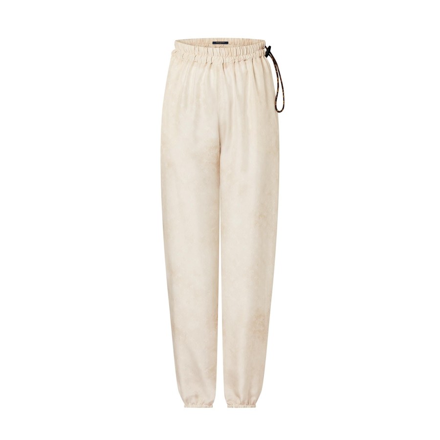 Women Louis Vuitton Pants | Monogram Cloud Drawstring Jogging Pants Chalk