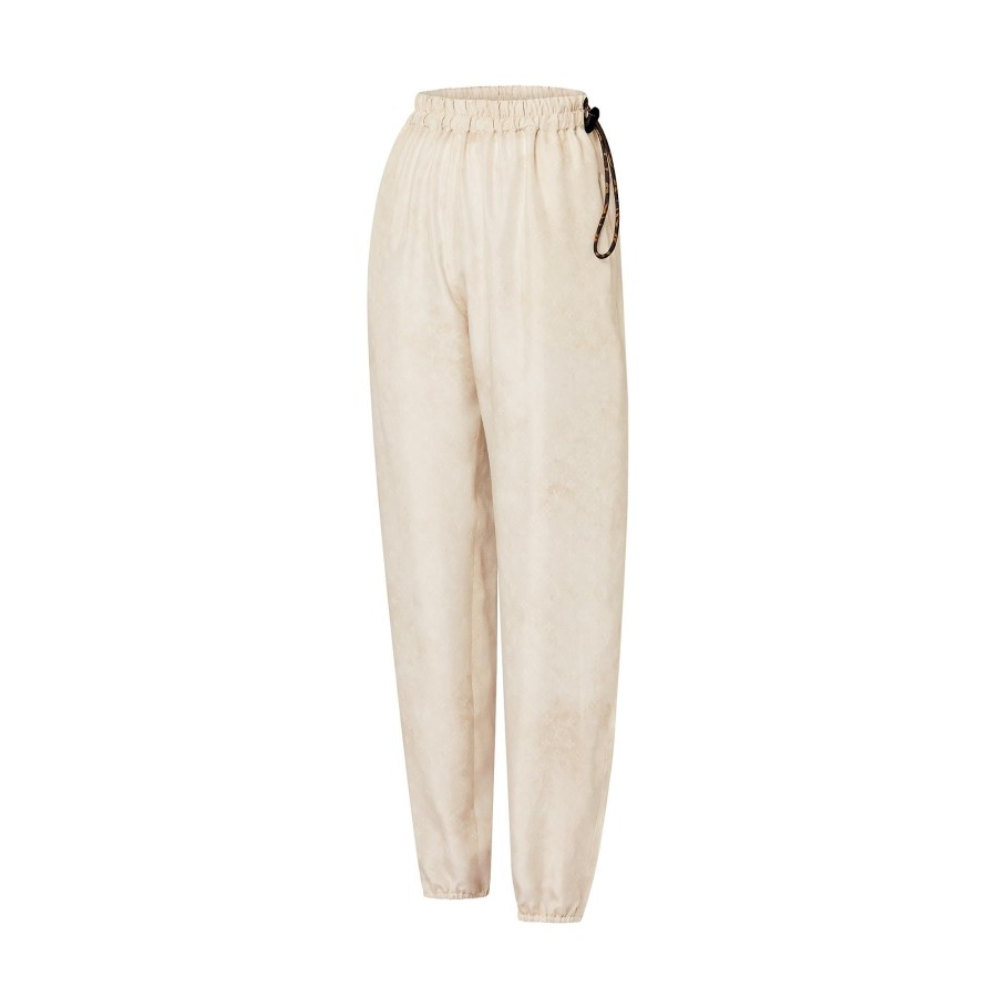 Women Louis Vuitton Pants | Monogram Cloud Drawstring Jogging Pants Chalk