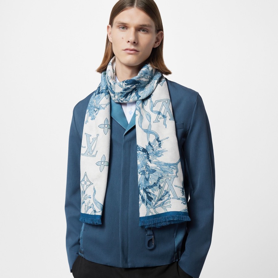 Men Louis Vuitton Scarves | Monogram Aquagarden Stole