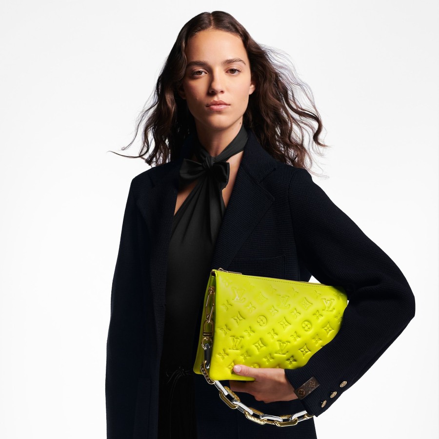 Women Louis Vuitton Shoulder And Cross Body Bags | Coussin Pm Acid Green