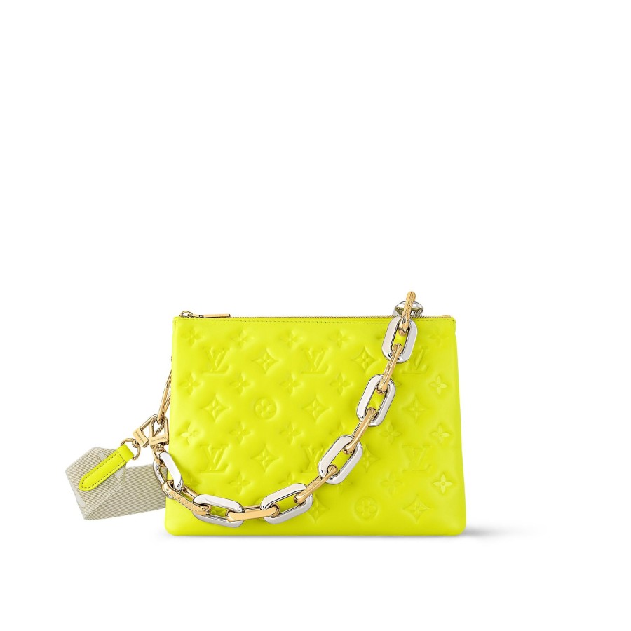 Women Louis Vuitton Shoulder And Cross Body Bags | Coussin Pm Acid Green