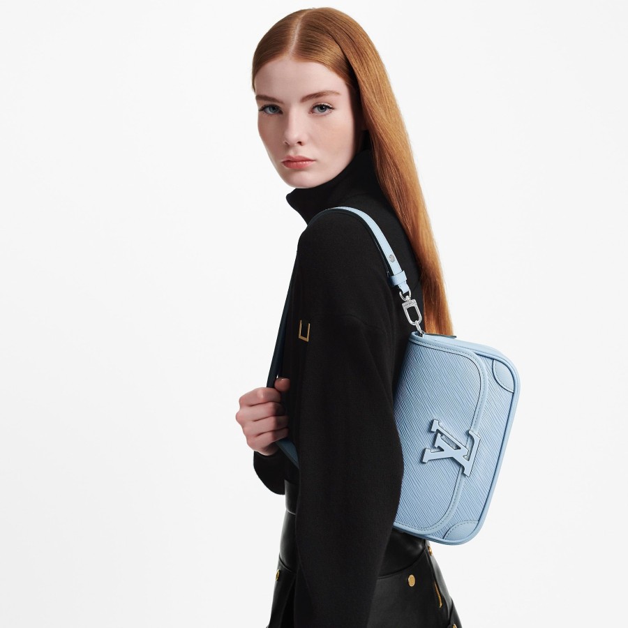 Women Louis Vuitton Leather Bags | Buci Blue Cloud