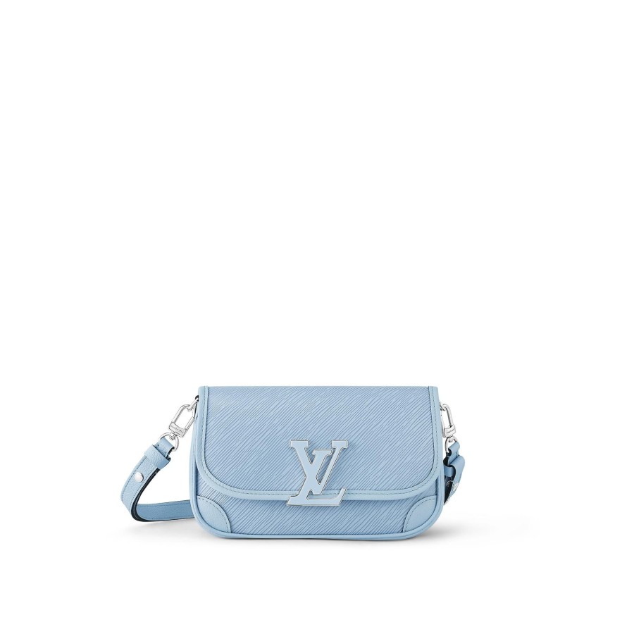 Women Louis Vuitton Leather Bags | Buci Blue Cloud